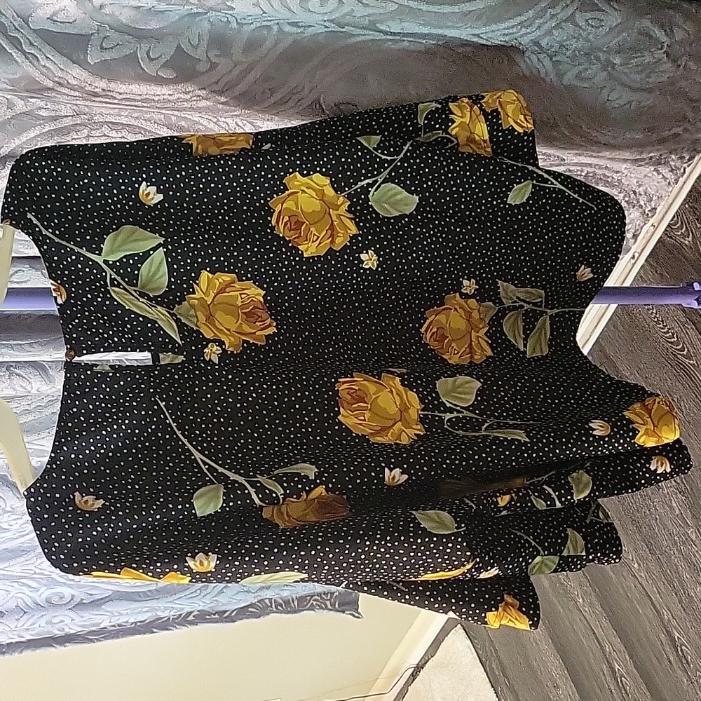 Blush Black and Yellow Floral Blouse